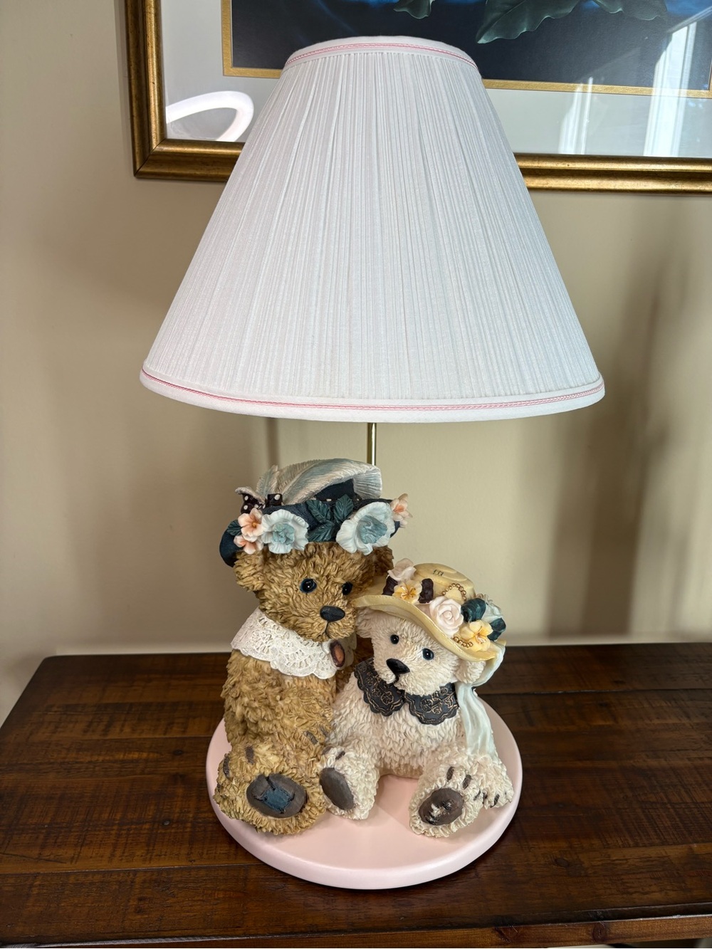 Vintage Mother- And - Daughter Teddy Bear Table Lamp - Picture 6 of 10